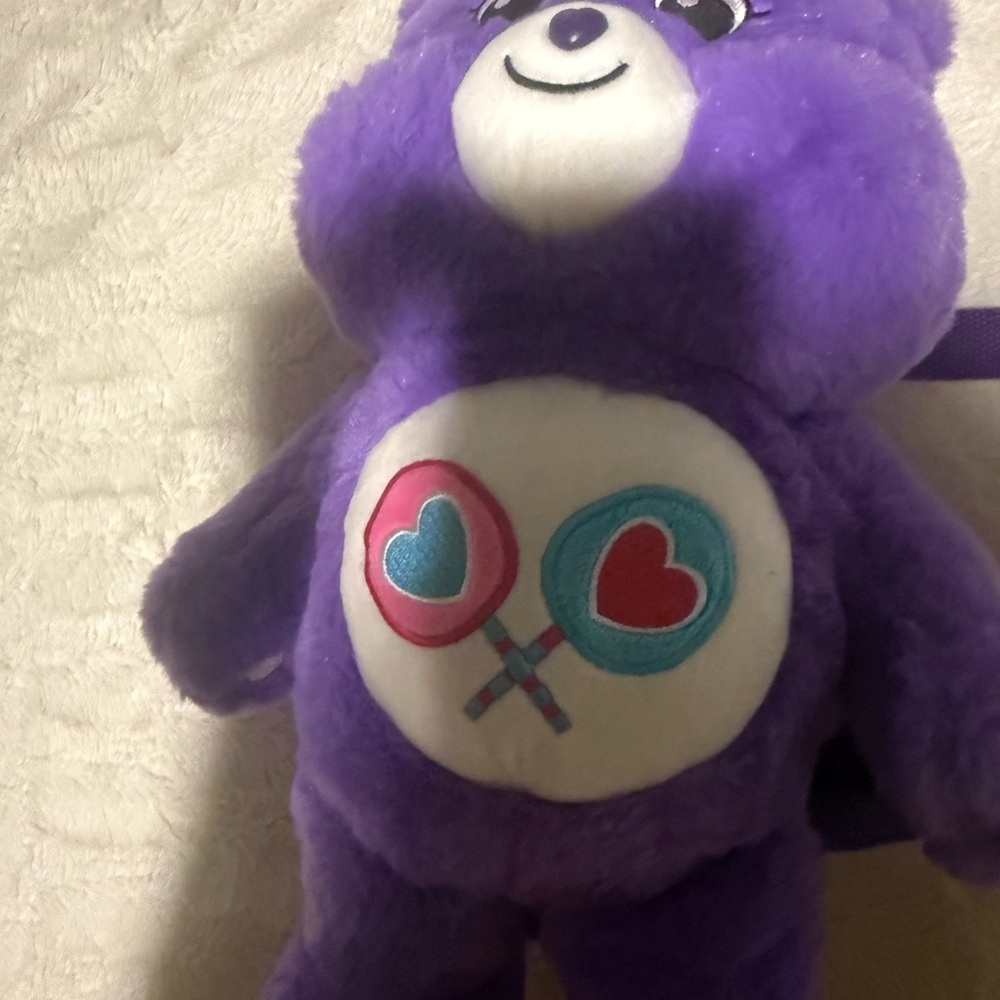 Care Bears Purple Plush Backpack View 4